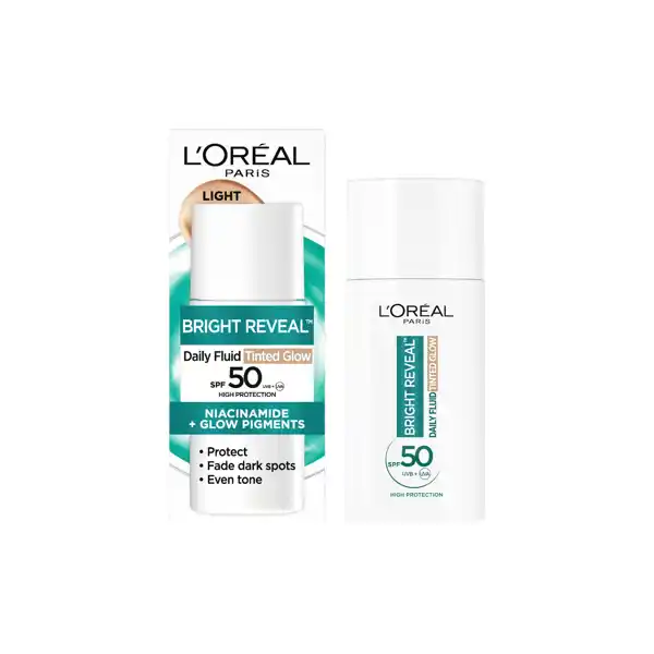 Bright Reveal Fluido diario con color y niacinamida SPF50
