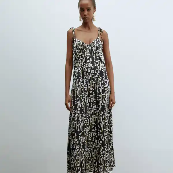 Vestido lencero estampado