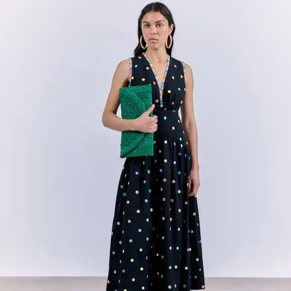 Vestido con pompones de El Corte Inglés