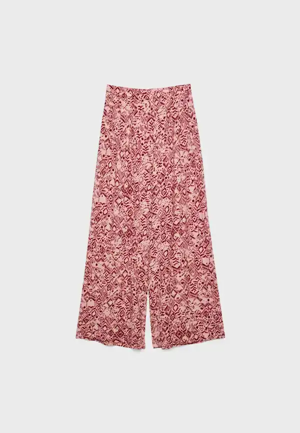 Pantalón fluido palazzo estampado