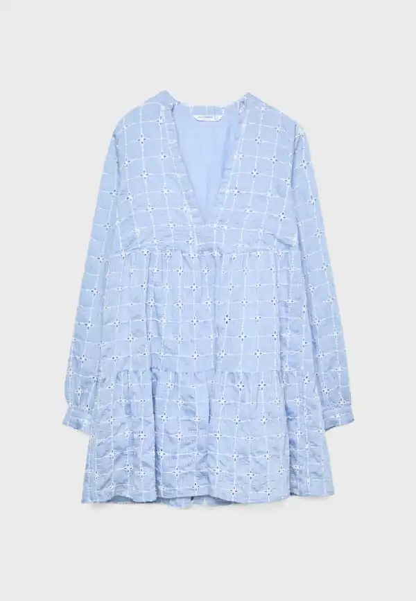 Vestido corto fluido bordados