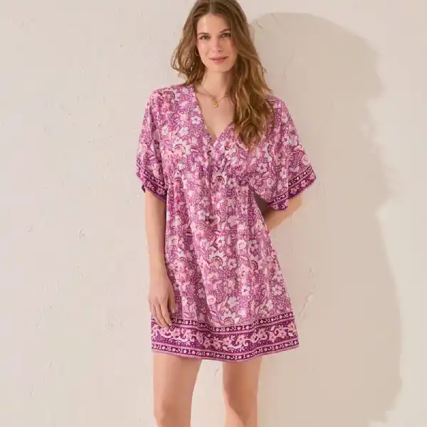 Camisola corta estampado flores
