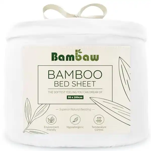 Bambaw - Viscosa 100% bambú (90 cm, sábana bajera)