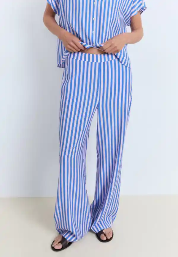 Pantalón recto estampado rayas