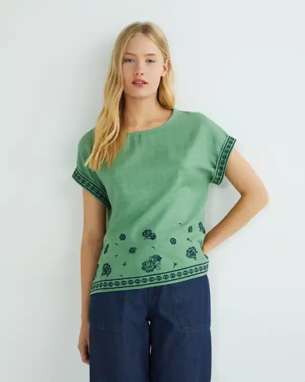 Zermatt, blusa manga corta lisa