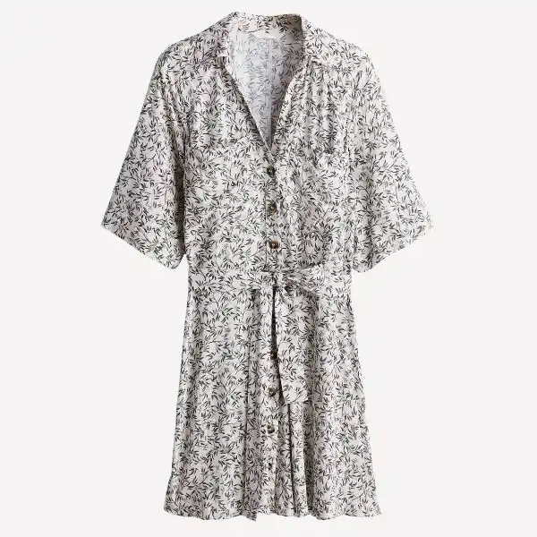 Vestido camisero estampado con cinturón