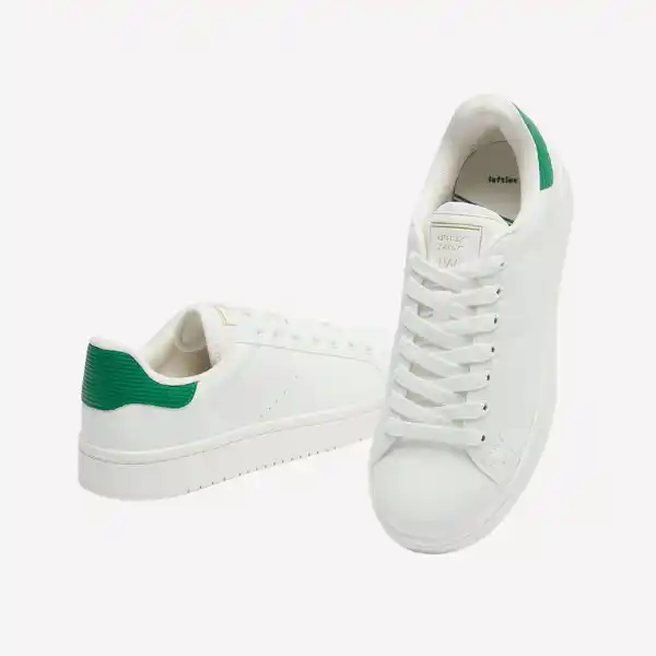 Zapatillas retro en blanco y verde
