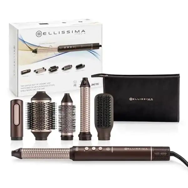 Bellissima Prodigy, moldeador de aire caliente con tecnología Ion-Ceramic y Coanda con 6 accesorios