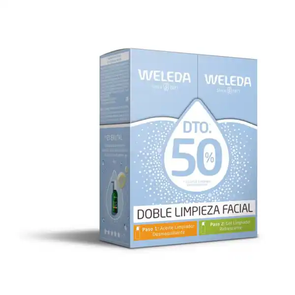 Weleda - Pack Doble Limpieza Facial Aceite Desmaquillante +Gel Limpiador 