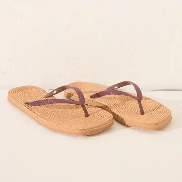 Chanclas de suela con efecto cuerda