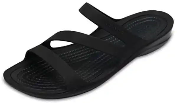 Crocs - Swiftwater Sandal Women, Sandalias de Punta Descubierta Mujer, Negro 