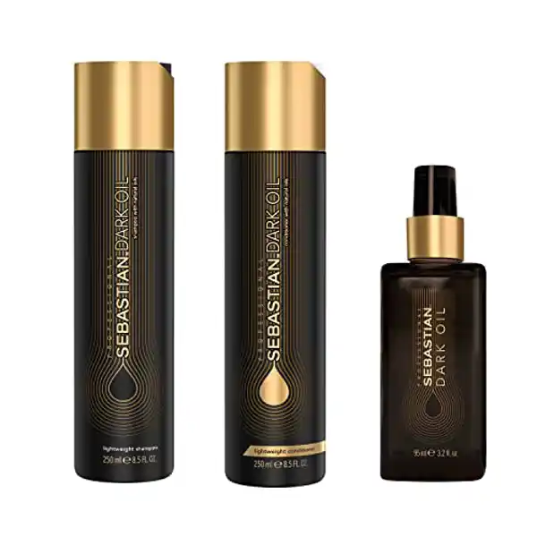 Sebastian Professional Dark Oil, pack Champú, Acondicionador y Aceite de Peinado