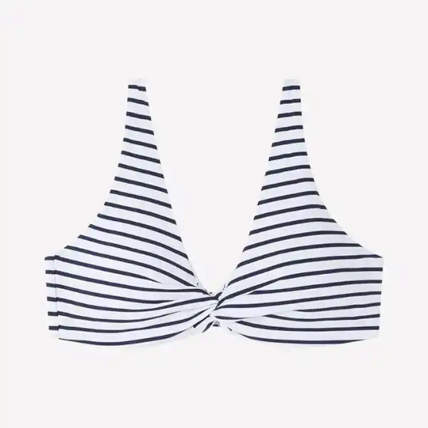 Top Bikini Halter Rayas Navy
