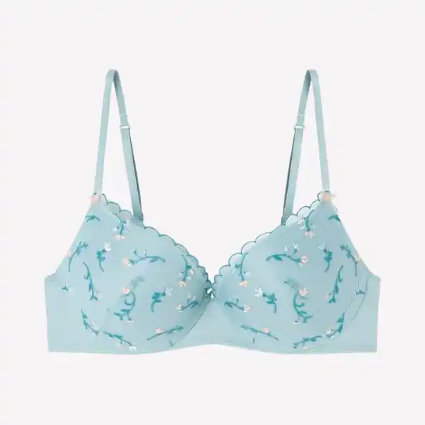 Gorgeous Sujetador Push Up Bordado Flores Claro