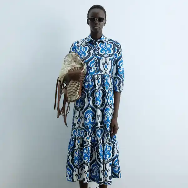Vestido camisero estampado