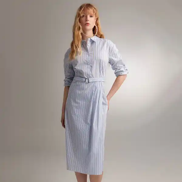 Vestido camisero de rayas