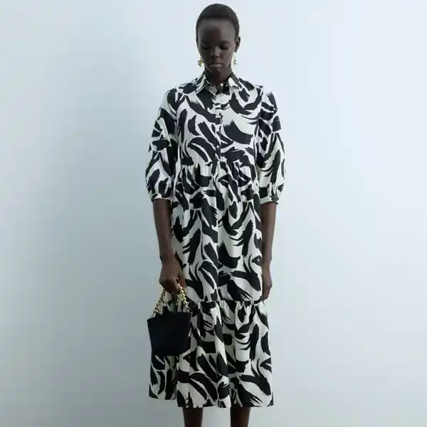 Vestido camisero estampado