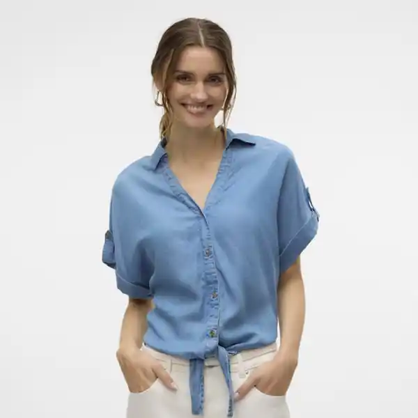 Vero Moda, blusa tencel de mujer con lazada